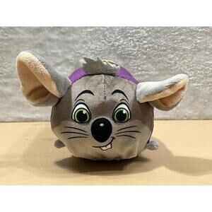Chuck E Cheese Plush Toy Good Stuff Gray Mouse Purple Shirt C Logo